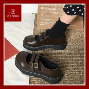 [CÓ SẮN] Giày oxford lolita vintage 2 quai cài đơn giản màu nâu/đen cá tính trẻ trung mới xinh đẹp rẻ đế bằng 2021 hot
